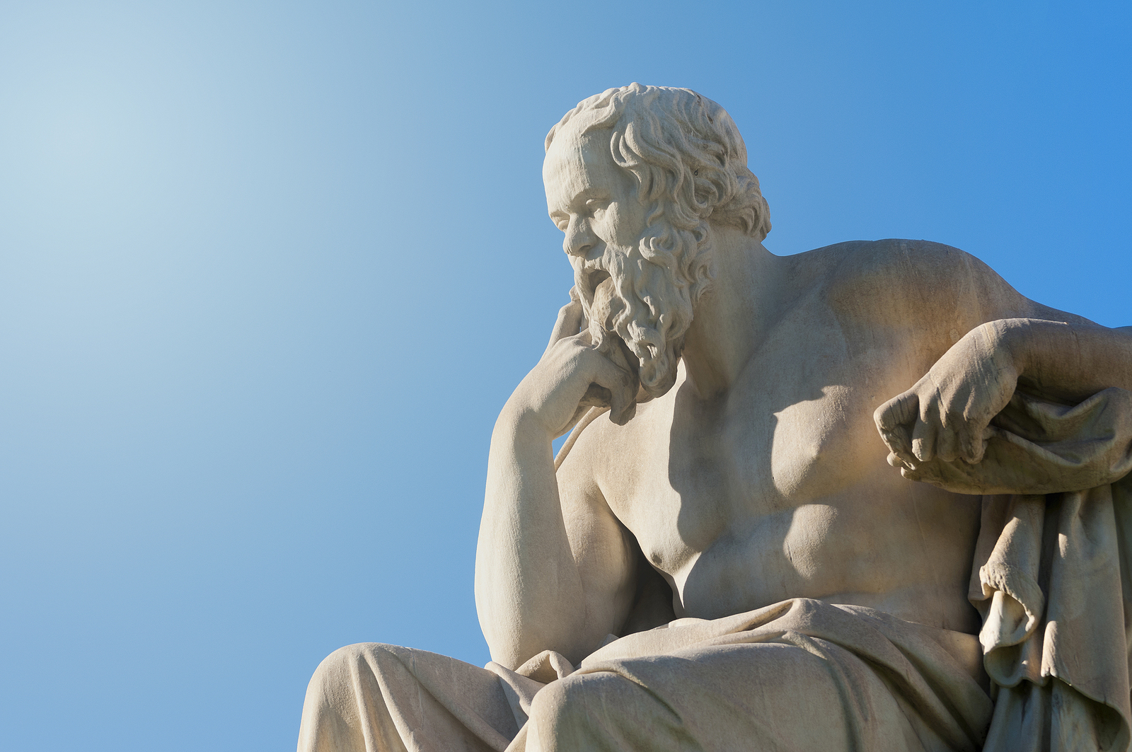 Classical Statue Of Greek Philosopher Socrates From Side